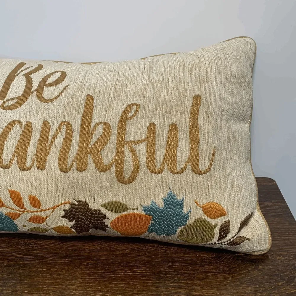 Gauvin Be Thankful Autumn Throw Pillow Home Textile Decoration Brown 12x20''